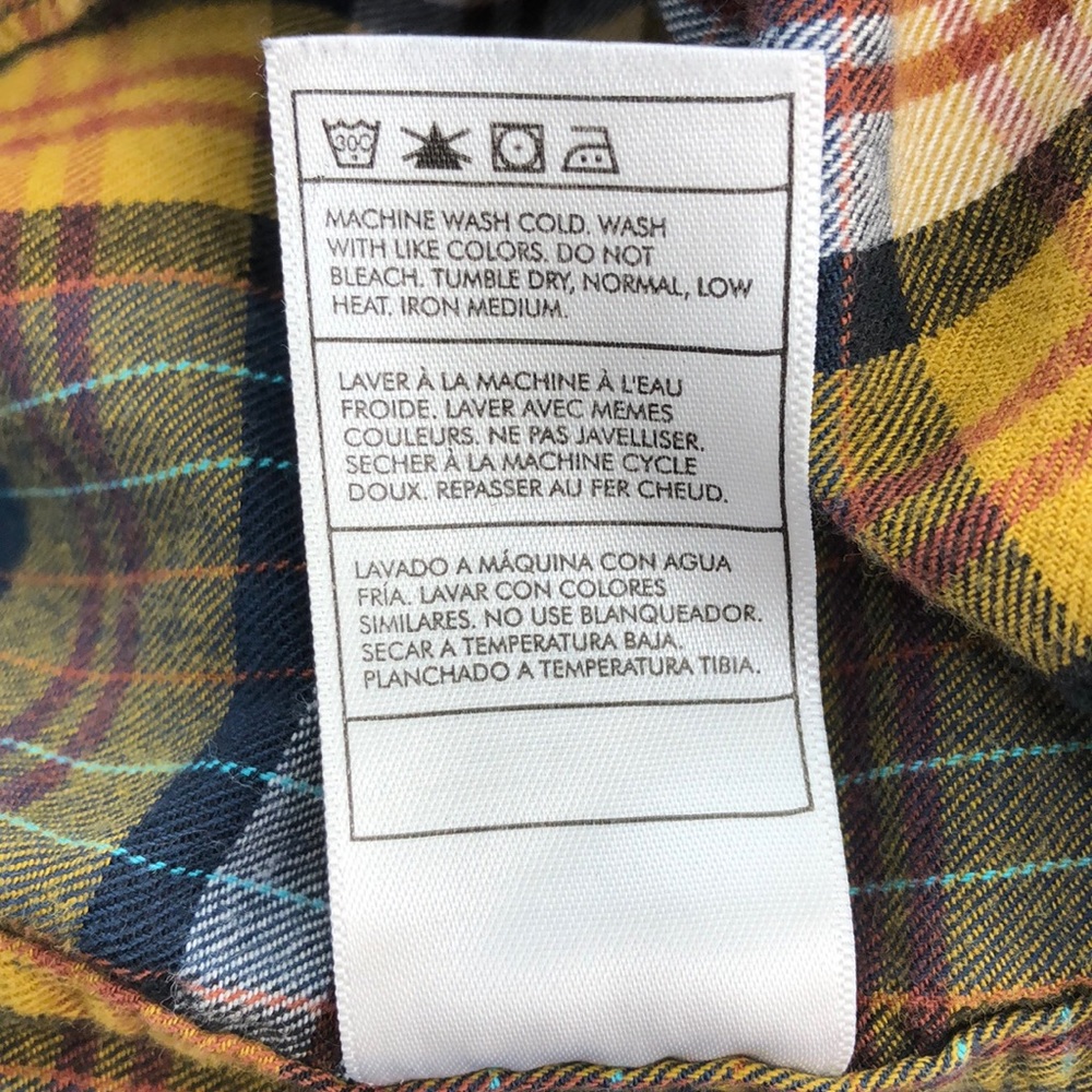 Hurley Yellow & Blue Plaid Button Down Shirt - Picture 7 of 7